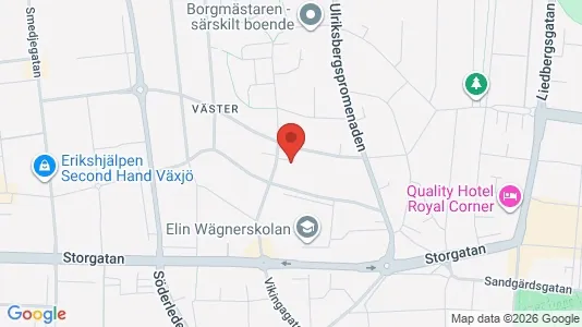 Apartments for rent i Växjö - kort over placeringen