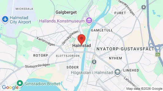 Rooms for rent i Halmstad - kort over placeringen