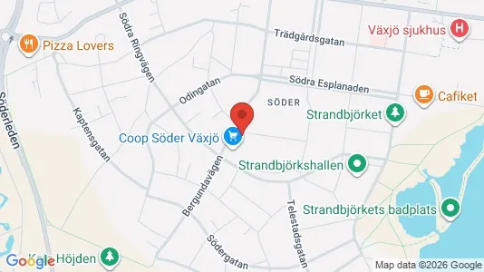 Apartments for rent i Växjö - kort over placeringen