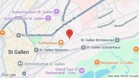 Apartments for rent i Sankt Gallen - kort over placeringen