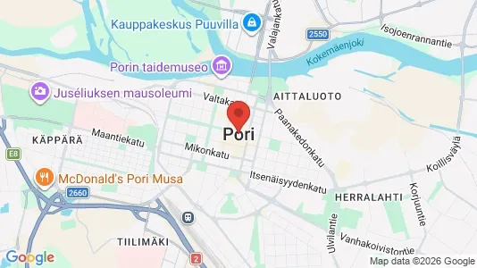 Apartments for rent i Pori - kort over placeringen