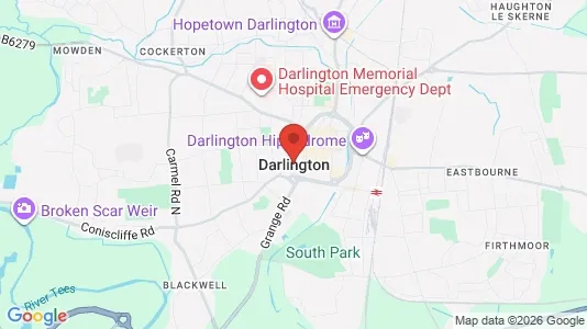 Houses for rent i Darlington - County Durham - kort over placeringen