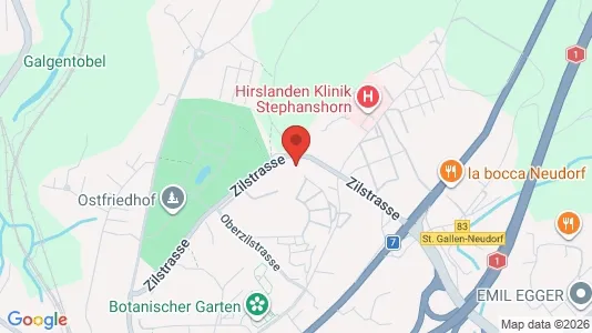 Apartments for rent i Sankt Gallen - kort over placeringen