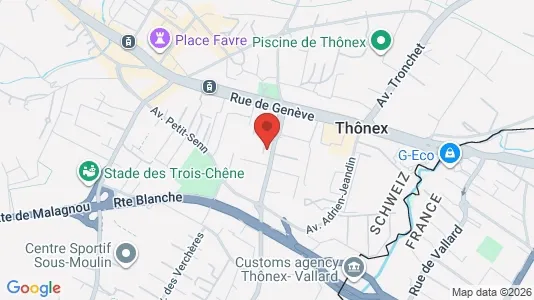 Apartments for rent i Chêne-Bourg - kort over placeringen