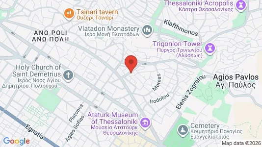 Apartments for rent i Thessaloniki - kort over placeringen