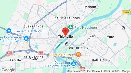 Apartments for rent i Thionville - kort over placeringen