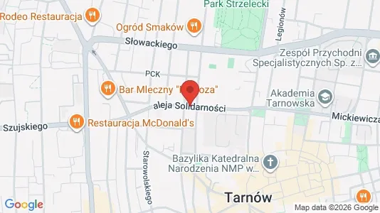 Apartments for rent i Tarnów - kort over placeringen