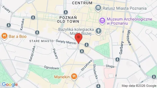 Rooms for rent i Poznań - kort over placeringen