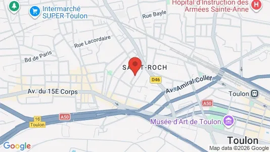 Apartments for rent i Toulon - kort over placeringen