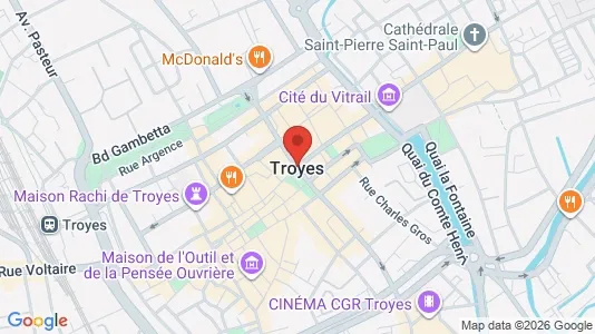Apartments for rent i Troyes - kort over placeringen