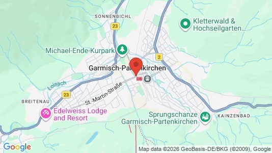 Apartments for rent i Garmisch Partenkirchen (District) - kort over placeringen