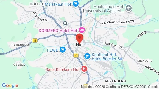 Apartments for rent i Hof - kort over placeringen