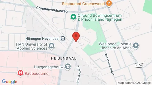 Rooms for rent i Nijmegen - kort over placeringen