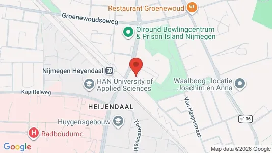 Rooms for rent i Nijmegen - kort over placeringen