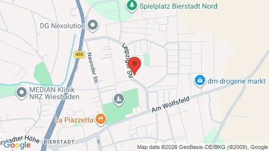 Apartments for rent i Wiesbaden - kort over placeringen