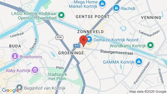 Apartments for rent i Kortrijk - kort over placeringen