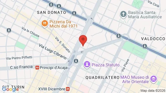 Apartments for rent i Turin - kort over placeringen