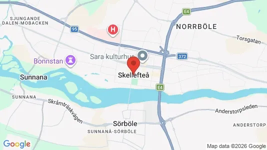 Rooms for rent i Skellefteå - kort over placeringen