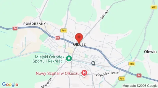 Rooms for rent i Olkuski - kort over placeringen