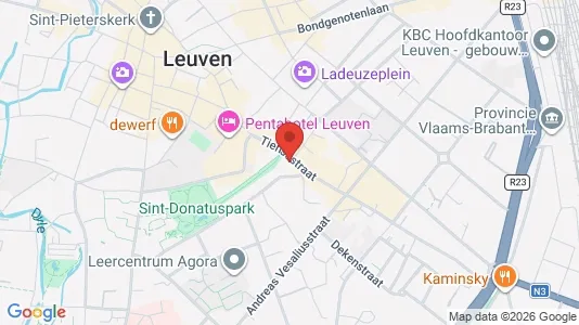 Rooms for rent i Leuven - kort over placeringen