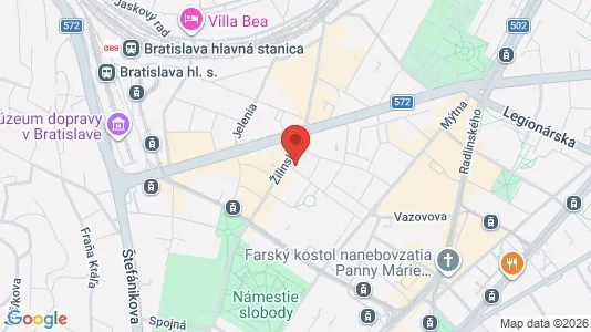 Apartments for rent i Bratislava Staré Mesto - kort over placeringen