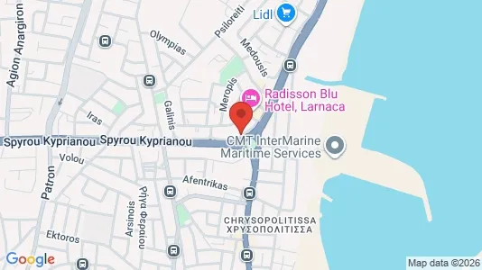 Apartments for rent i Larnaca - kort over placeringen