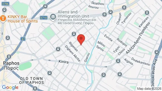 Apartments for rent i Paphos - kort over placeringen
