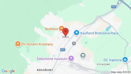 Apartments for rent i Bratislava Rača - kort over placeringen