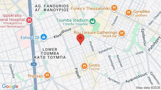 Apartments for rent i Thessaloniki - kort over placeringen