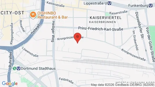 Apartments for rent i Dortmund - kort over placeringen