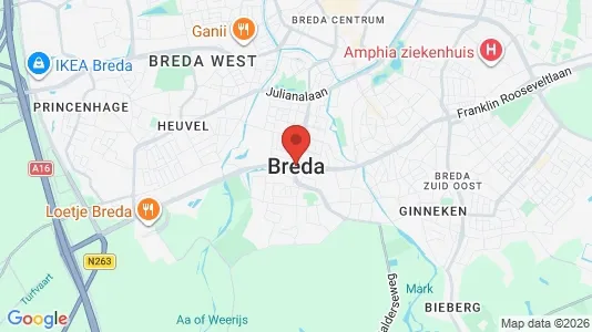 Houses for rent i Breda - kort over placeringen