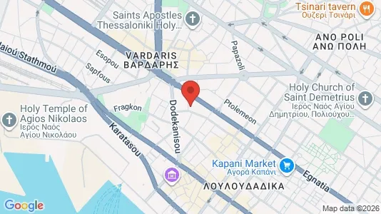 Apartments for rent i Thessaloniki - kort over placeringen