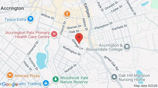 Rooms for rent i Accrington - Lancashire - kort over placeringen
