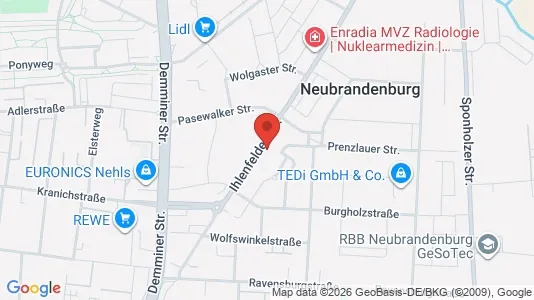Apartments for rent i Mecklenburgische Seenplatte - kort over placeringen