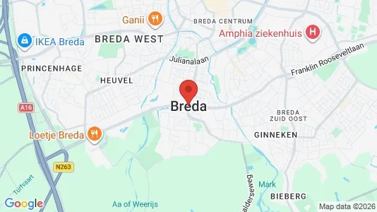 Apartments for rent i Breda - kort over placeringen
