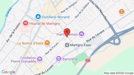 Apartments for rent i Martigny - kort over placeringen