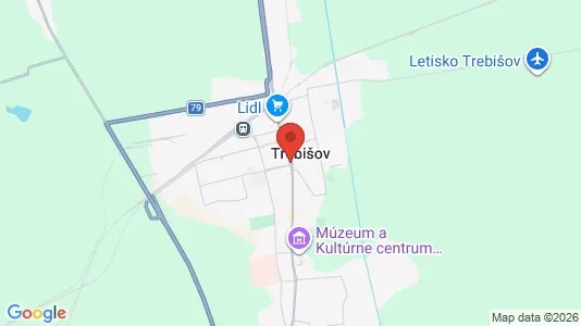 Apartments for rent i Trebišov - kort over placeringen