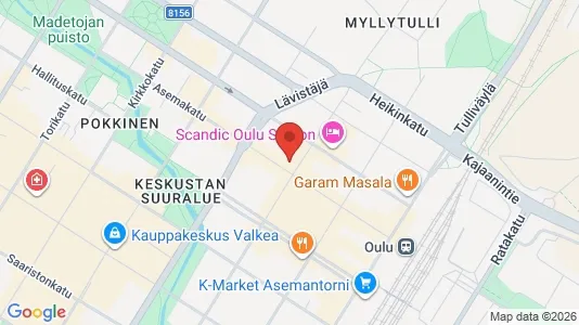 Apartments for rent i Oulu - kort over placeringen