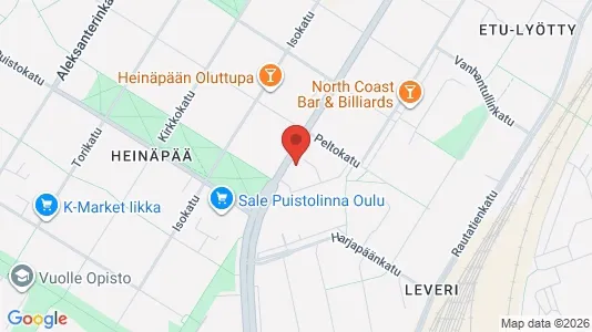 Apartments for rent i Oulu - kort over placeringen