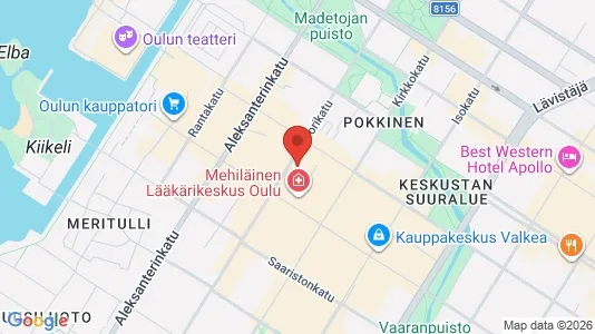 Apartments for rent i Oulu - kort over placeringen