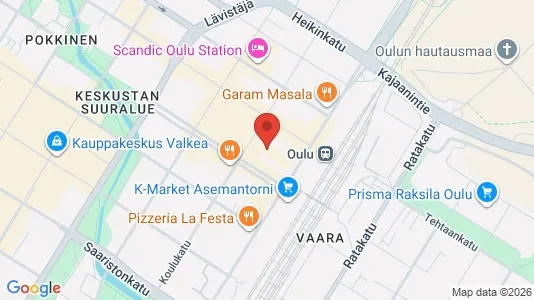 Apartments for rent i Oulu - kort over placeringen