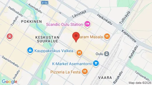 Apartments for rent i Oulu - kort over placeringen