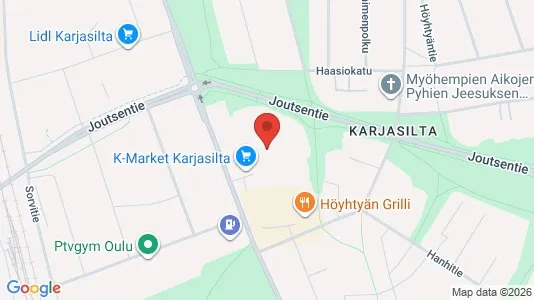 Apartments for rent i Oulu - kort over placeringen