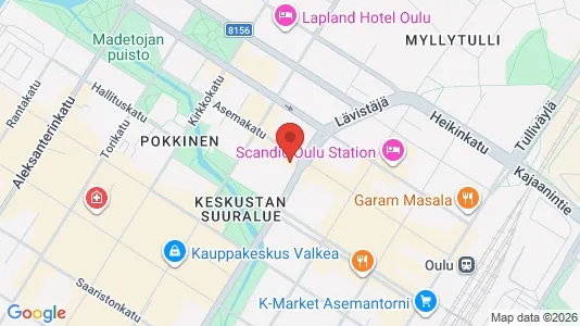 Apartments for rent i Oulu - kort over placeringen