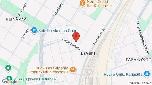 Apartments for rent i Oulu - kort over placeringen