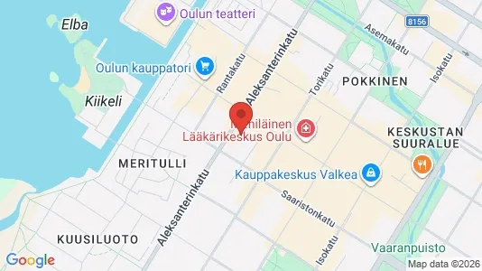 Apartments for rent i Oulu - kort over placeringen