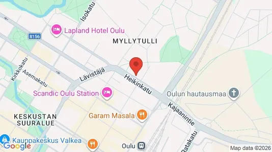 Apartments for rent i Oulu - kort over placeringen