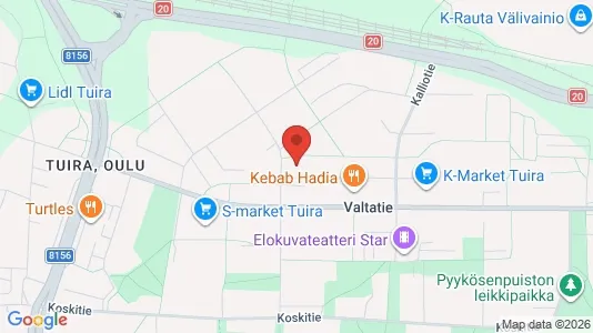 Apartments for rent i Oulu - kort over placeringen