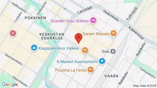 Apartments for rent i Oulu - kort over placeringen