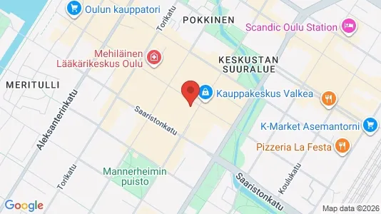 Apartments for rent i Oulu - kort over placeringen